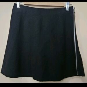 NWT Theory Women's Size S Ixen Knit Skirt Wool Blend Lory Wash Black Side Zip